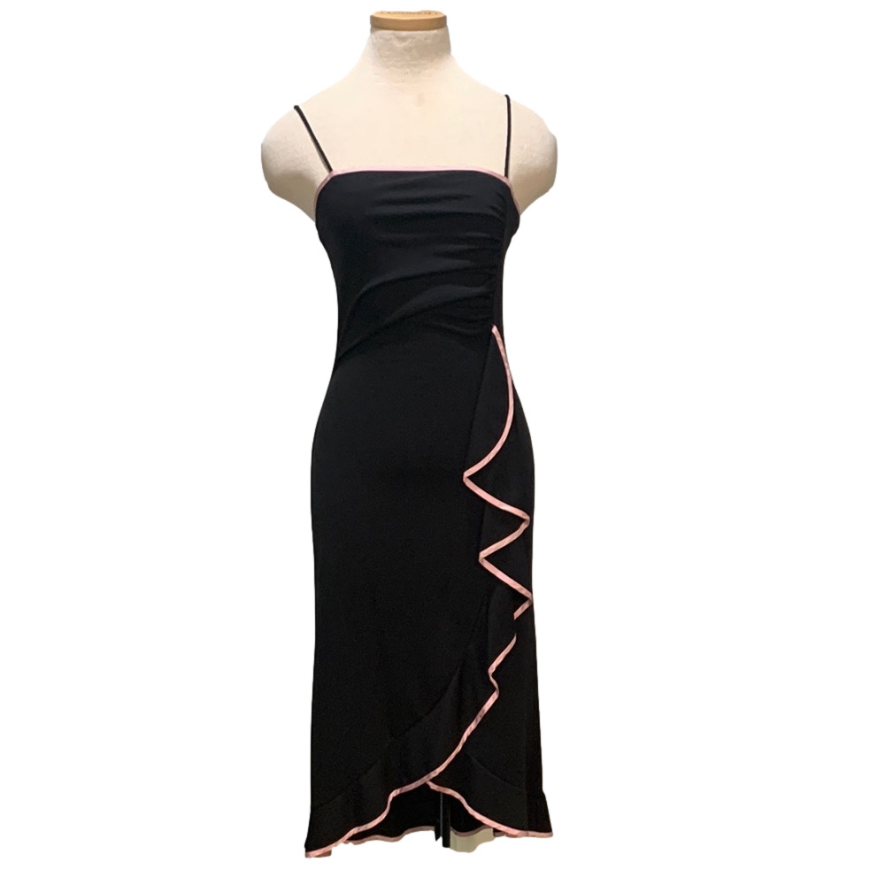 Taboo sz M Y2K black whimsigoth dress with pink trim